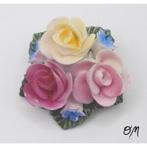 Thorley Vintage Bone China England Floral Brooch Pin